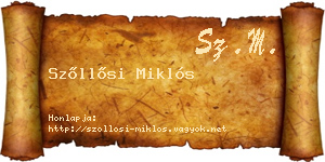 Szőllősi Miklós névjegykártya